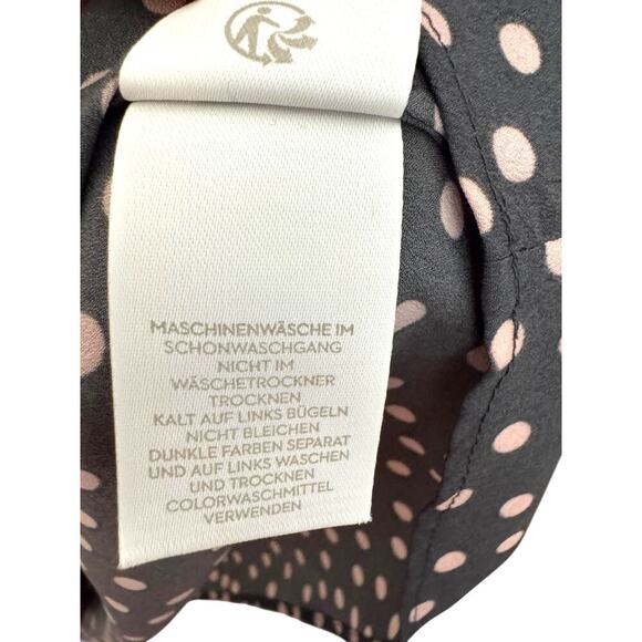 Boden Delia Top Women’s Size 8 Black Pink Polka Dot Bell Sleeve Blouse - Picture 7 of 11